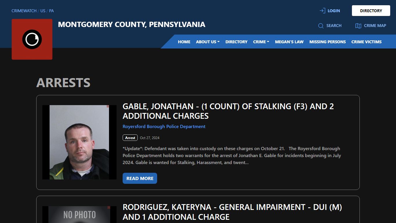 Arrests for Montgomery County, Pennsylvania - CRIMEWATCH