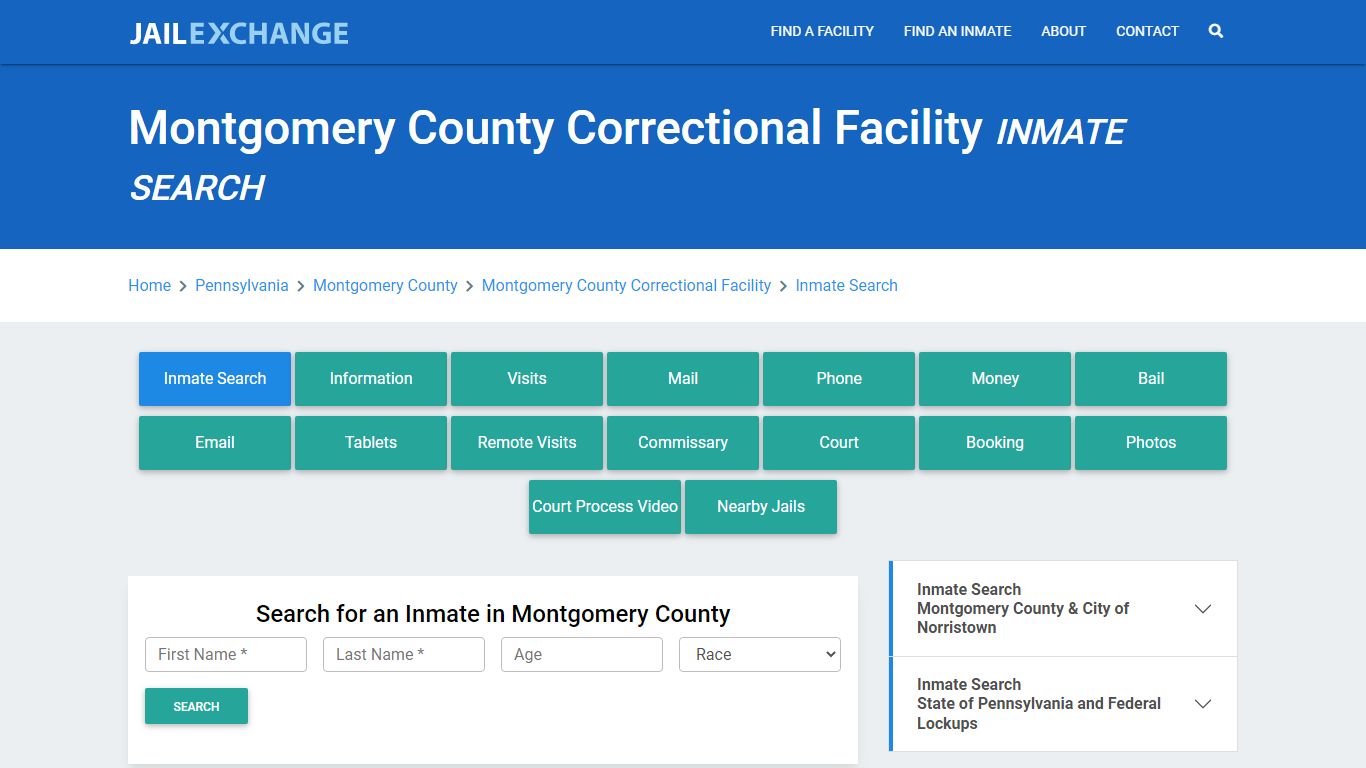 Montgomery County Correctional Facility Inmate Search - Jail Exchange